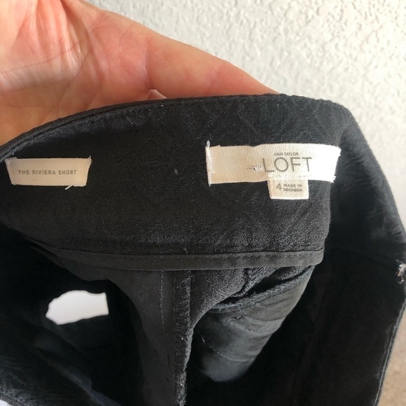 LOFT Scallop Jacquard Riviera Shorts Womens Black - Picture 11 of 12